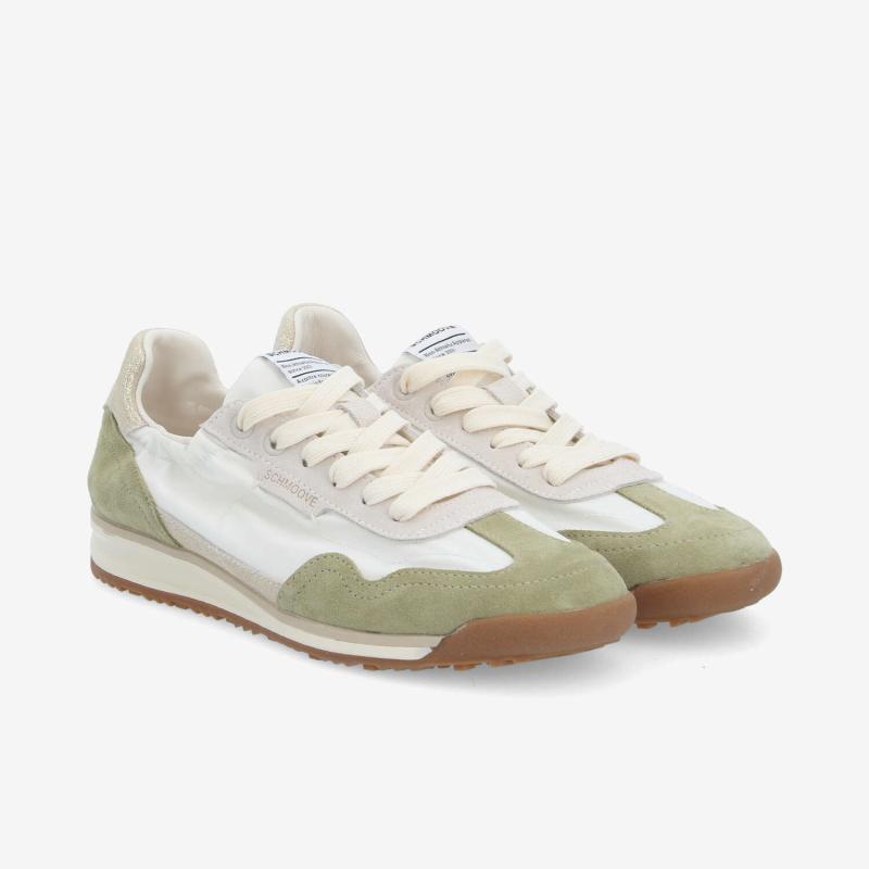 CAMDEN SNEAKER W - NYL/SDE/CRYSTAL - OFF WHITE/GREEN/GOLD